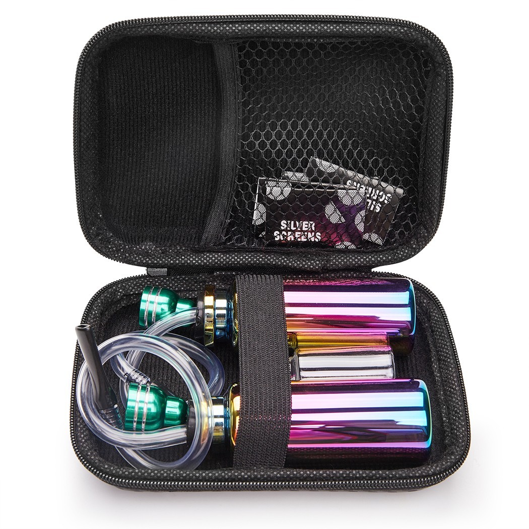2Pc 4" Mini Small Glass Bong Water Pipes Hookah Smoking Tobacco Pipes with Box