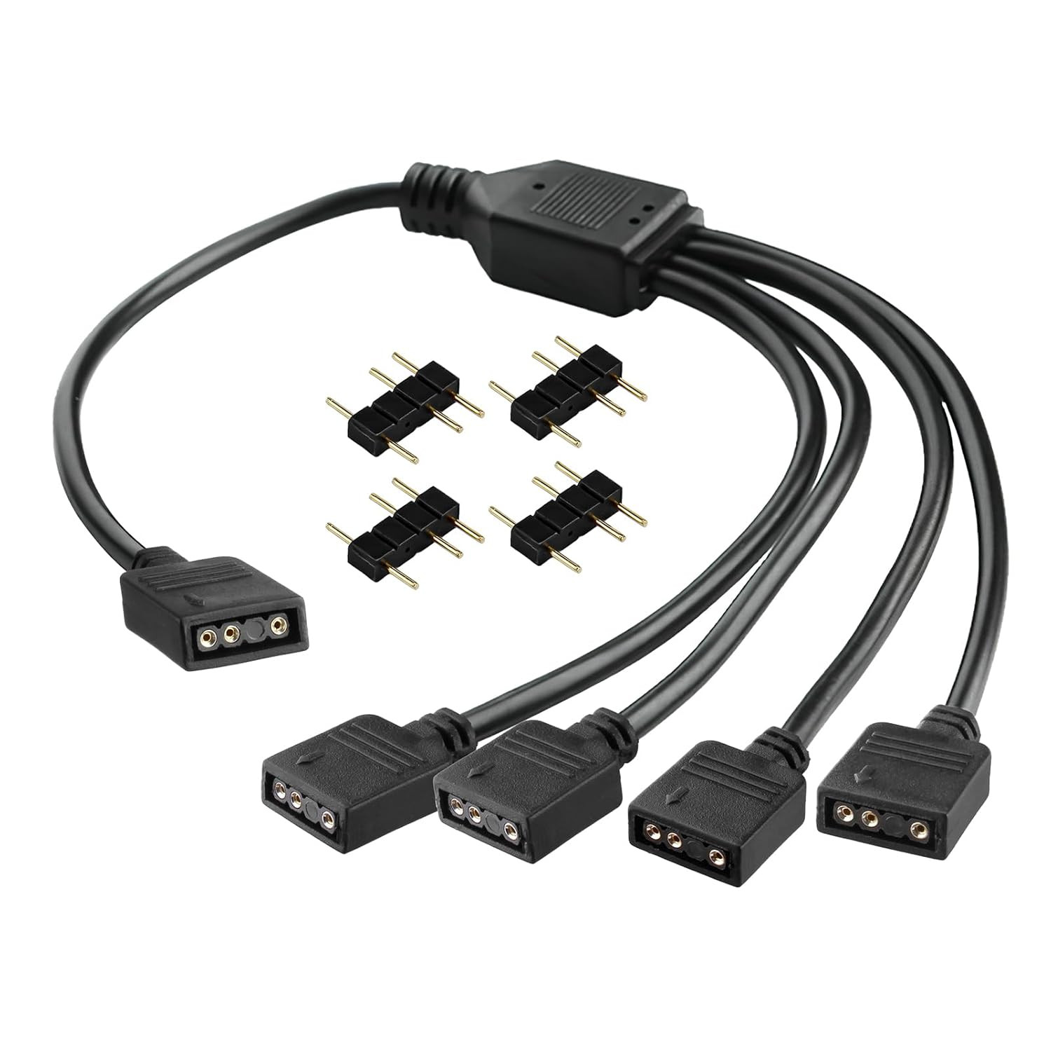 ARGB Splitter Cable 1 to 4 Fan Splitter 5V 3 Pin Addressable RGB LED Sync Cable