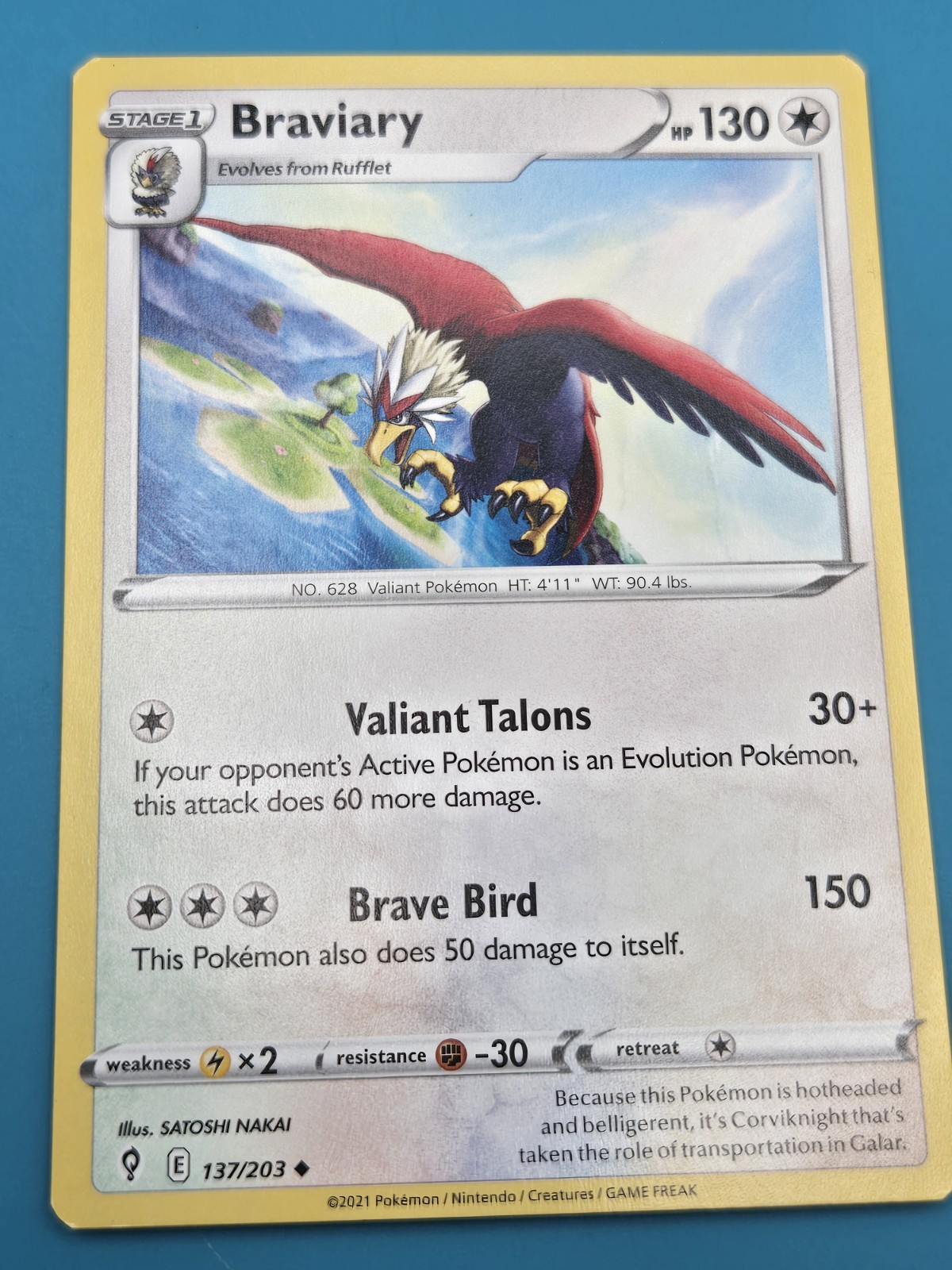 Braviary 137/203 - Evolving Skies Pokemon Regular NM
