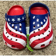 Crocs CLASSIC AMERICAN FLAG CLOGS Unisex Size M8 W10 New with tags