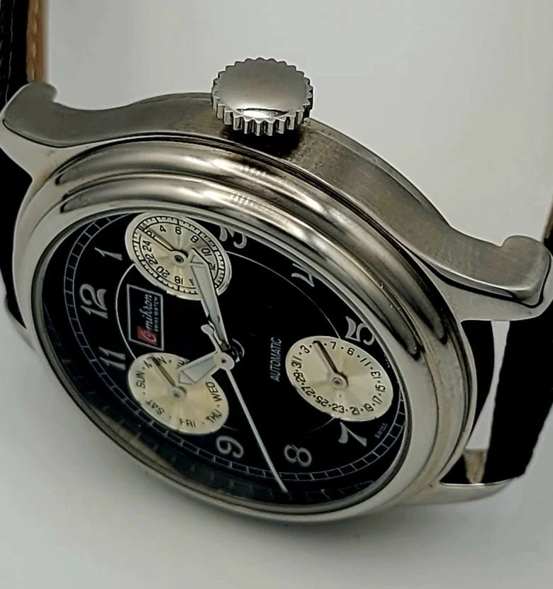 Omikron 3825-SS Edición Limitada 1/500 Hecho en Suiza Automático 21 Joyas LM-196 38mm Nuevo Foto 3 de 4