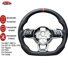 Full Leather Steering Wheel for VW Golf 7 MK7/7.5 GTI R Polo 6C/AW 2015-2019 RED