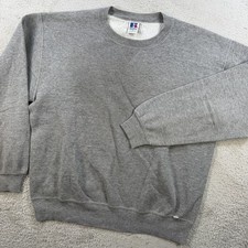 Vintage Russell Athletic Sweatshirt Mens Large Grey USA Fleece Crewneck Pullover