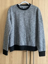 Primark Mens Grey & Black XL Slim Fit  Sweatshirt Jumper