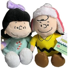 Peanuts Charlie Brown Lucy Plush Stuffed Toy New w/ Tags Dan Dee Christmas Read
