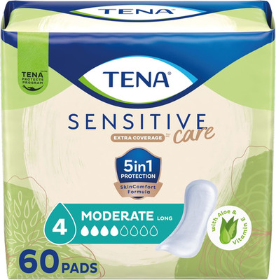 Sensitive Care Extra Coverage Moderate Long Incontinence Bladder Control Pad, 60