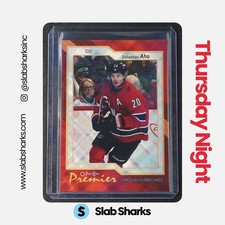 2023 UD O-PEE-CHEE PLATINUM #P-8 SEBASTIAN AHO PREMIER DIAMOND RAINBOW FOIL /75