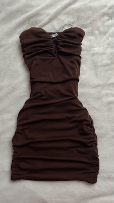 Kleid Bershka Sommerkleid XS Braun Neu mit Etikett Damen Mini Kleid