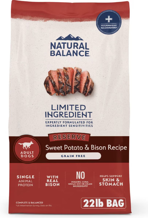 Natural Balance Limited Ingredient Reserve Sweet Potato & Bison Dry Dog Food, 22