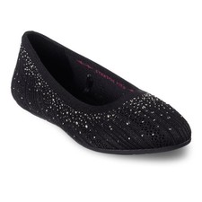 Skechers Cleo 2.0 Vegan Recycled Knit Sparkle Flats Glitzy Daze Black