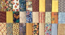 30 FALL LEAVES Pumpkin Harvest Tonal Fat /Long Quarter Quilt Fabric Bundle