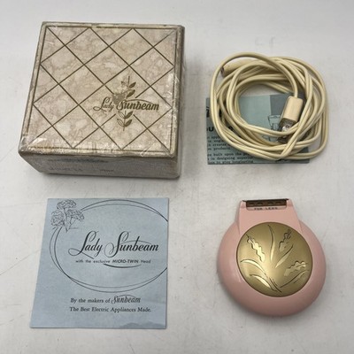 Vintage Lady Sunbeam Womens Electric Shaver Razor Pink w/ Original Case  Works!
