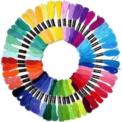 50 Skeins Rainbow Embroidery Floss Friendship Bracelet String Cotton Thread