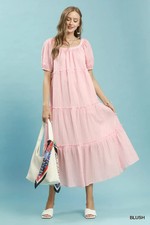 Umgee Textured Tiered Midi Dress - Medium
