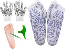 Reflexology Socks with Tools and Gloves Set, Acupuncture Kit for Foot...
