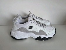 SKECHERS D LITES 3 LADIES UK SIZE 5 WHITE LEATHER MEMORY FOAM TRAINERS