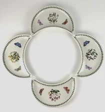 4 Vintage Portmeirion Botanic Garden Crescent Salad Plate Side Dishes 8.5" EUC