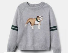 Janie  Jack Kids Boys Sz 5 Bulldog Knit Pullover Sweater Gray
