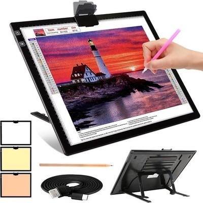   KEIWRLIGHT A3 Light Box For Tracing Rechargeable Light Board 3 Colors 6 Levels