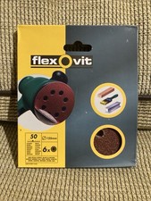 20 X Packs Of 6 Flexovit Hook & Loop Sanding Discs 125Mm Fine 50grit (120 Disks)