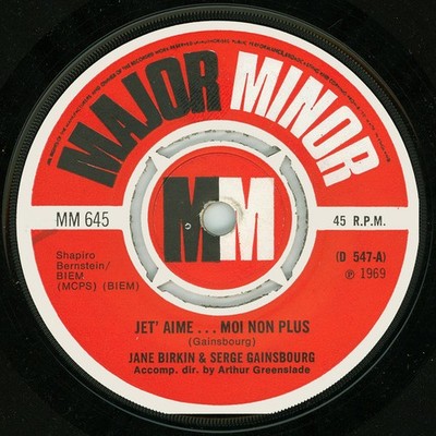 Jane Birkin - Jet' Aime...Moi Non Plus - Used Vinyl Record 7 - G8100z