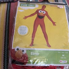 SEASME STREET ELMO JUMPSUIT ADULT HALLOWEEN COSTUME MEN Open Box New Disguise