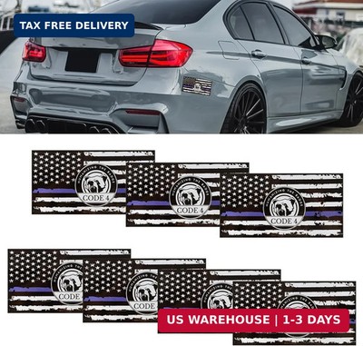 Hovom 7PCS Thin Blue Line Sticker Code 4, Waterproof Vinyl American Flag Flag Th