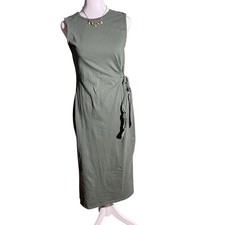 Women’s forest green wrap dress