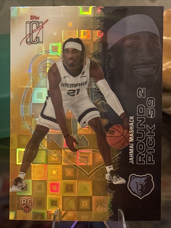 2025-26 TOPPS Signature Class Jahmal Mashack #139 Yellow Pandora (RC) Grizzlies