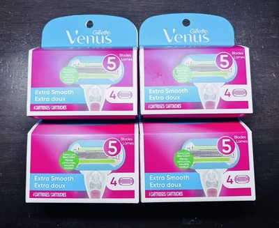 Lot  of 4 Gillette Venus Extra Smooth Razor Cartridges- NEW SEALED
