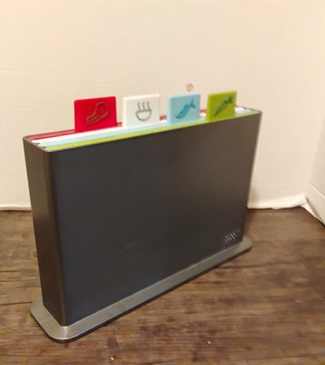 Joseph Joeseph set of Color Coded Cutting Boards in a File Box w/Tabs