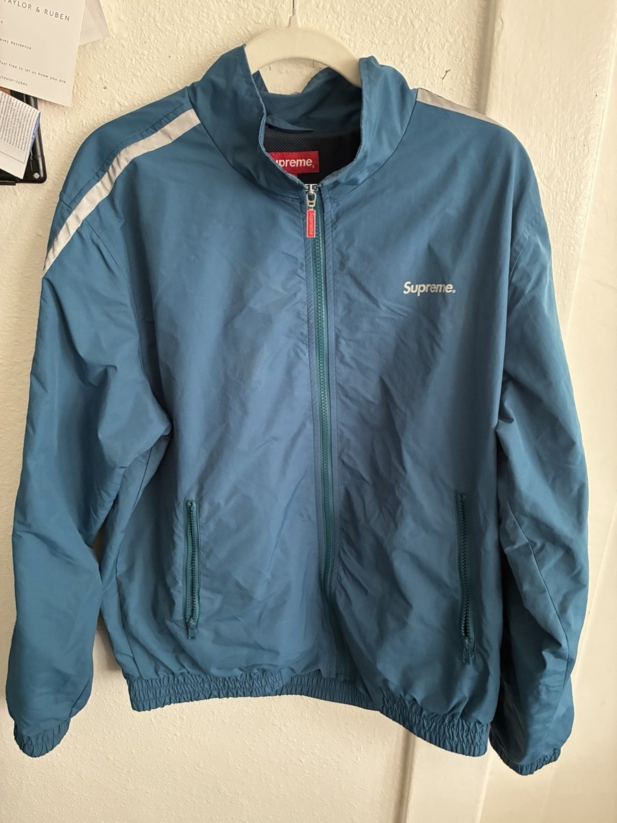 Supreme Windbreaker Jacket Blue Logo Zipper Full Zip Men's (L) | eBay