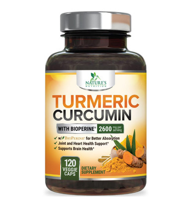 Turmeric Curcumin 2600mg w/ BioPerine Black Pepper Triple Strength Capsules