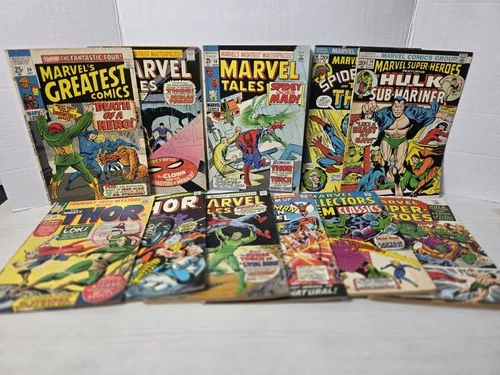 Marvel Comic Lot 11 Books Thor Hulk Spider-Man Fantastic Four Bronze Age Vintage