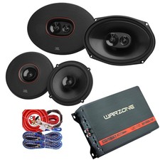 JBL Club 64SQ  964M Speakers  Warzone 600W RMS Car Audio Amplifier  kit