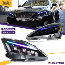 RGB LED Headlights For Lexus IS250 IS350 ISF 2006-2013 Animation Front Lamp DRL