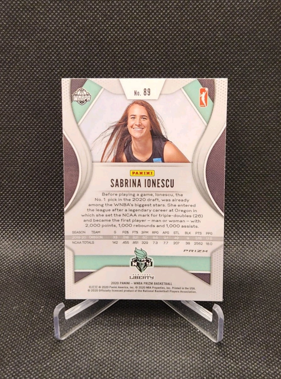 2020 Panini Prizm WNBA Sabrina Ionescu Silver Prizm RC #89 NY Liberty Rookie view 2