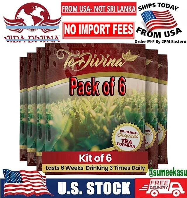 Detox 6 Pack (36 Sachets Total) Reishi Caffeine Free - New⚡