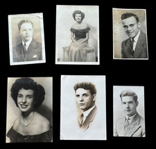 Vintage Portrait Lot Man Woman Photograph Photo 50's 40's Black White