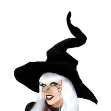 Large Wicked Witch Hat for Women Black Halloween Party Masquerade Cosplay Cos...