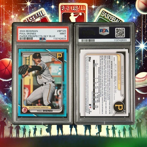 PAUL SKENES 2024 BOWMAN PAPER PROSPECTS SKY BLUE [401/499] #BP-125 PSA 9