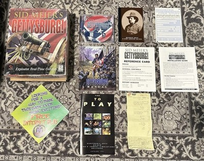 Sid Meier's Gettysburg! 100% CIB CLEAN PC CD-ROM WIN95 (1997)  Big Box - Firaxis