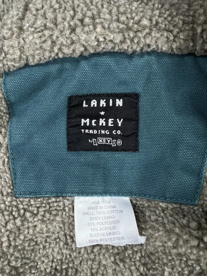 Lakin & Mckey Hooded Fleece Sherpa Lined Canvas Work Chore Coat Womens Medium - Image 4 of 4