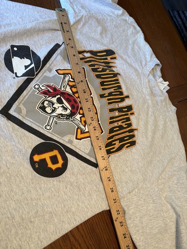 Vintage Pittsburgh Pirates Baseball T Shirt MLB 1990s Y2K Sports Sz XL Gray - Picture 8 of 8