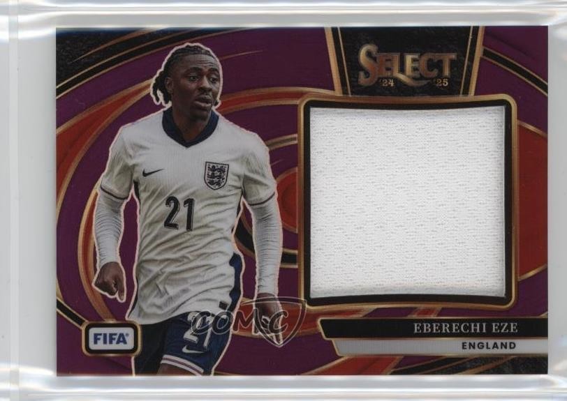 2024-25 Panini Select FIFA Jumbo Swatches Purple Prizm 5/49 Eberechi Eze 16wc