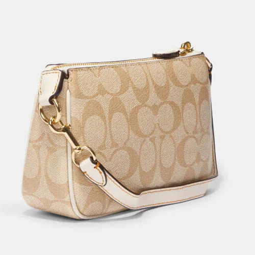 NWT COACH CH619 NOLITA 19 Sig w/Floral Applique Pouchette Wristlet 