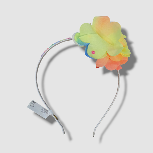 Bari Lynn Kid's Girl's White Pink Crystal Flower Hair Accessory Headband - 第 3/3 張圖片