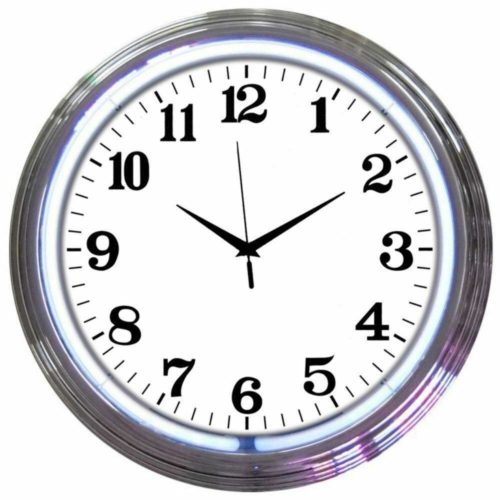 Neonetics 8CHRCW Chrome White Standard 15 Inches Neon Clock