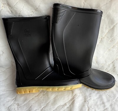 Venus Black Rubber Boots /botas De Caucho/shoes Size 7/boots Size