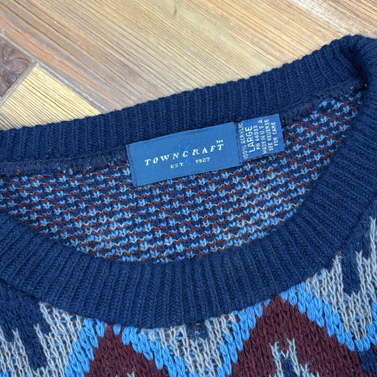 Vintage 80s Towncraft Southwestern Knit Sweater (… - image 5